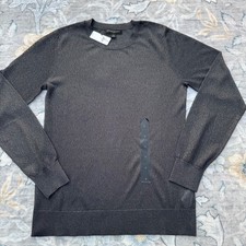 NWT Banana Republic Crewneck Blouse Womens Small Gray Metallic Knit SHEER 80 