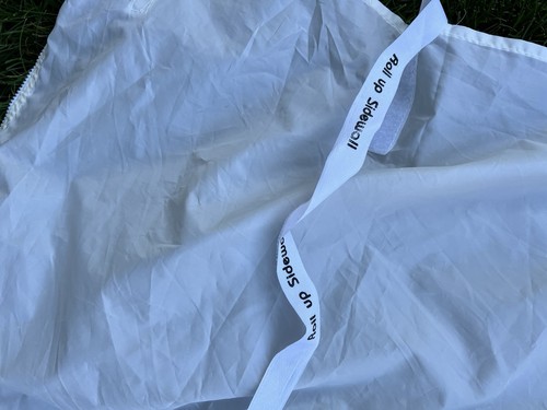EZ Pop Up Side Wall Tent Roll Up With Zipper About 60" x 85" White 1 Piece USED - Picture 4 of 8