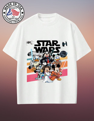 Cute Disney Style Mickey & Star Wars Day Darth Vader Cartoon Art T-shirt