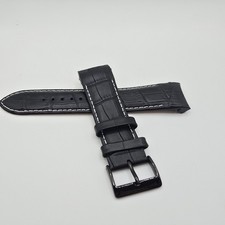 Swiss Legend Traveler Watch Strap Band Leather Black 26mm