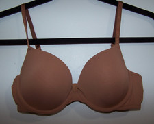 Auden Demi Coverage Lightly Lined T-Shirt Bra, Brown, Underwire Size 32C