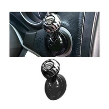 Car Joystick Push Start Button Cover Carbon Fiber Metal Engine Starter Stop