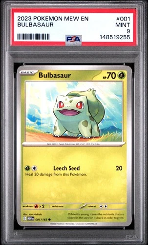 2023 POKEMON MEW EN-151 #001 BULBASAUR PSA 9