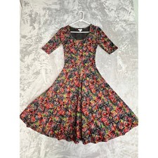 LuLaRoe XS Women's Floral Print Short Sleeve A-Line Midi Dress