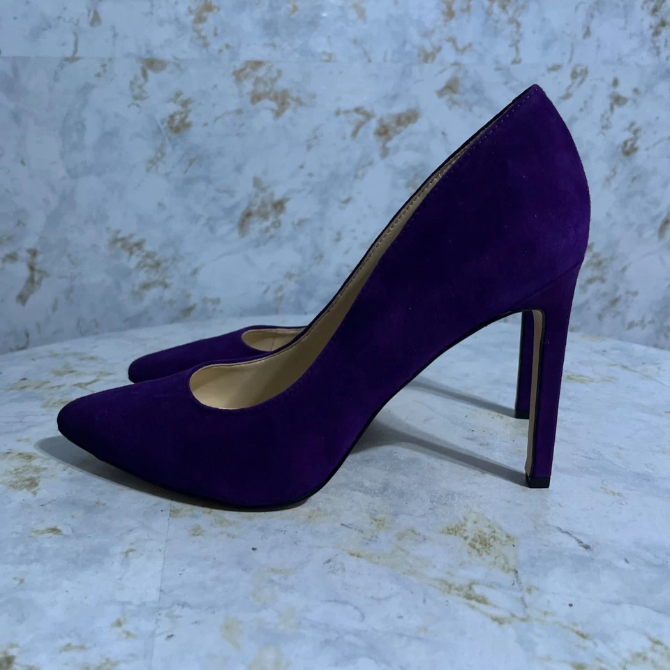 Zapatos para mujer Nine West talla 8M púrpura gamuza bomba comodidad carrera moda tacones Foto 4 de 4