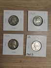 US 90%  Washington Quarters 1961, 1964, 1964 and 1964 D Silver Lot of 4 Coins