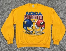 Nokia Sugar Bowl Sweatshirt WVU Georgia Y2K Script Crewneck Bulldogs Vintage EUC
