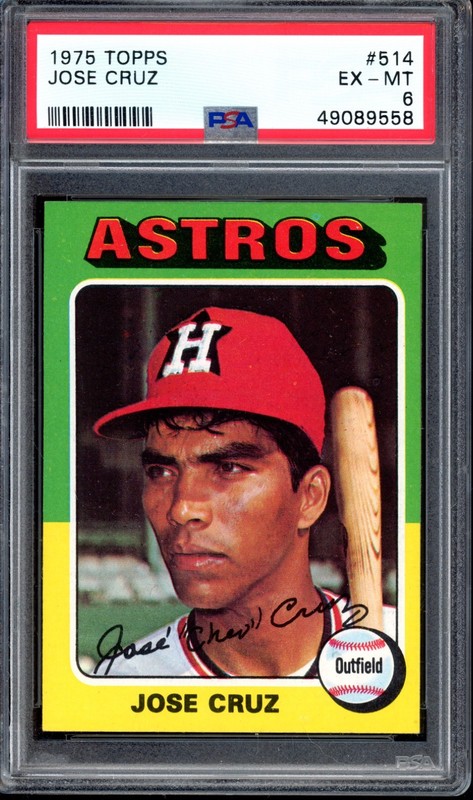 1975 Topps #514 Jose Cruz PSA 6 Vintage Baseball Card (9558)