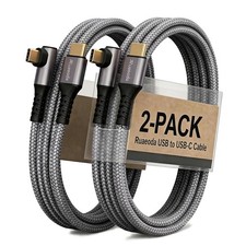 USB C to USB C Cable for CarPlay 6ft, 2Pack , 60W Fast Charging Right Angle Typ