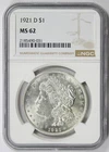 1921-D Morgan Dollar Silver $1 MS 62 NGC