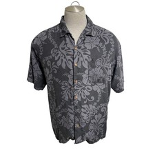 Vintage Y2K Tommy Bahama Silk Floral Hawaiian Button Up Shirt Men's XL