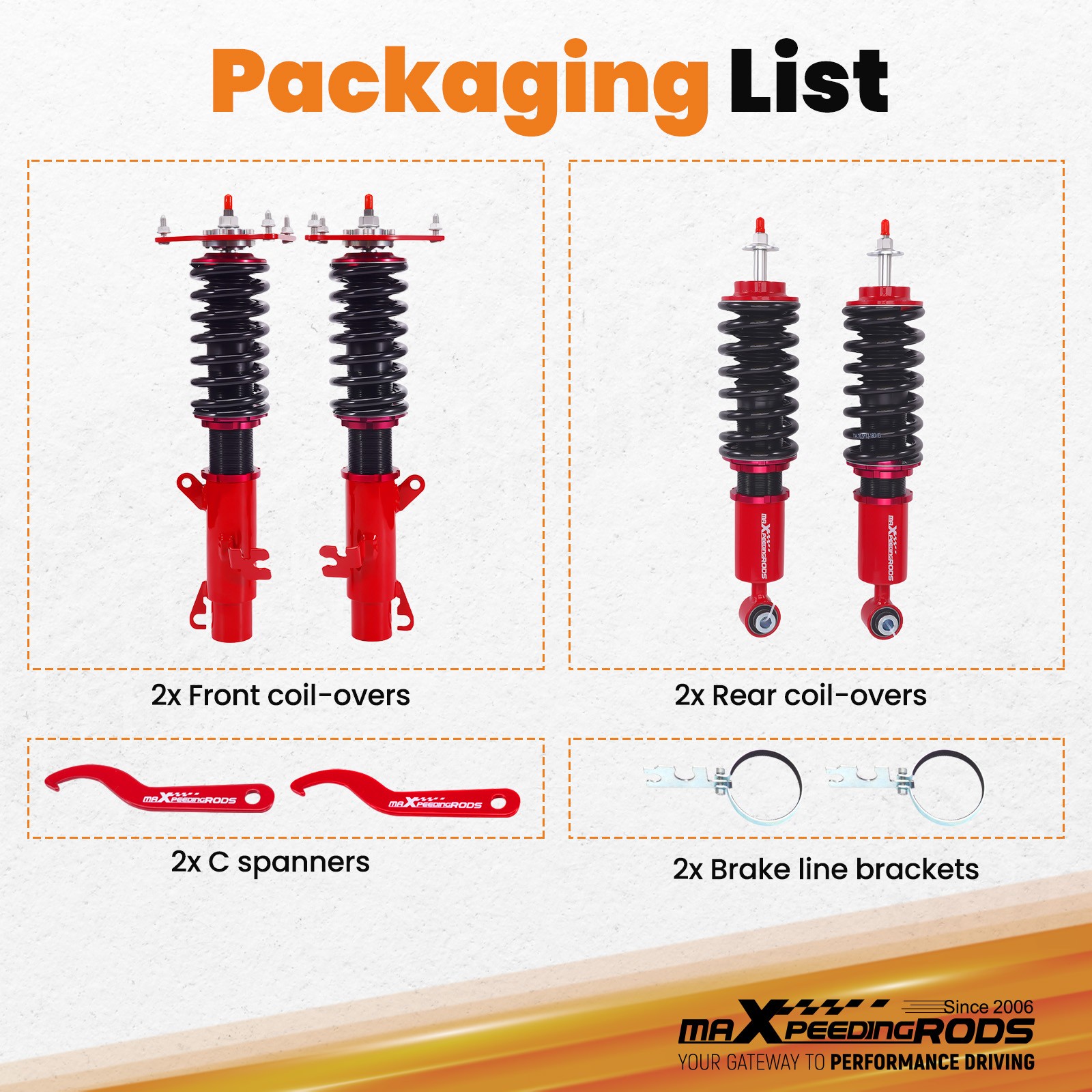 MaXpeedingrods Coilovers Suspension Lowering Kits for Mini Cooper R50 R53 02-06