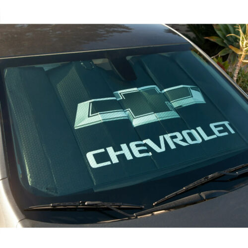 Chevy Universal Fit Accordion Auto Sunshade Black 58” x 27.5” 1-Piece
