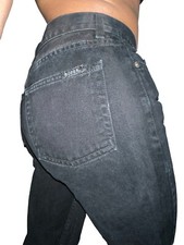 Guess VTG Womens Tapered Mom Jean Sz 28 X 31 Black Cotton Made in USA Grunge 90s