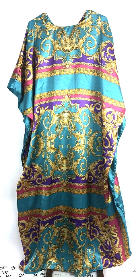 Vestido de noche para mujer Winlar multicolor abstracto cuello en V kimono talla única Foto 4 de 4