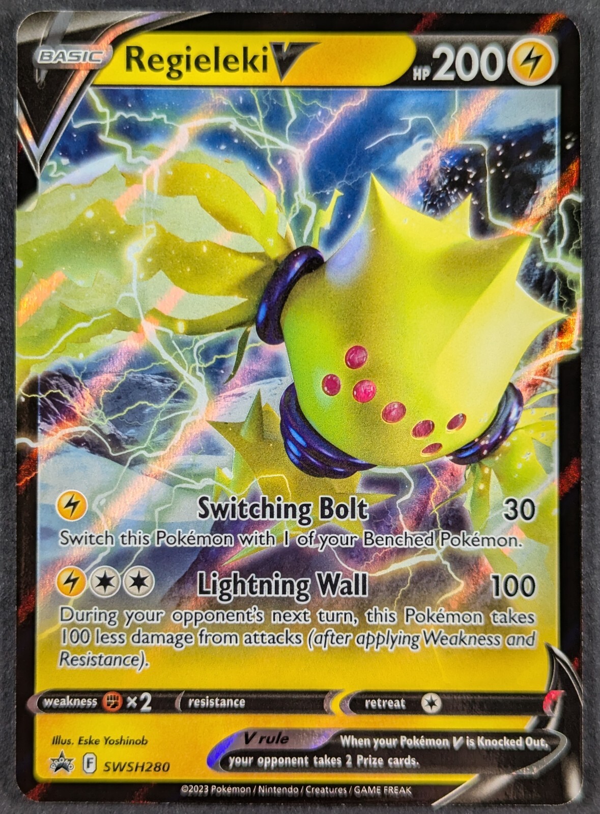 Regieleki V 2023 Black Star Promo Ultra Rare Holo Pokemon Card SWSH280 (NM)