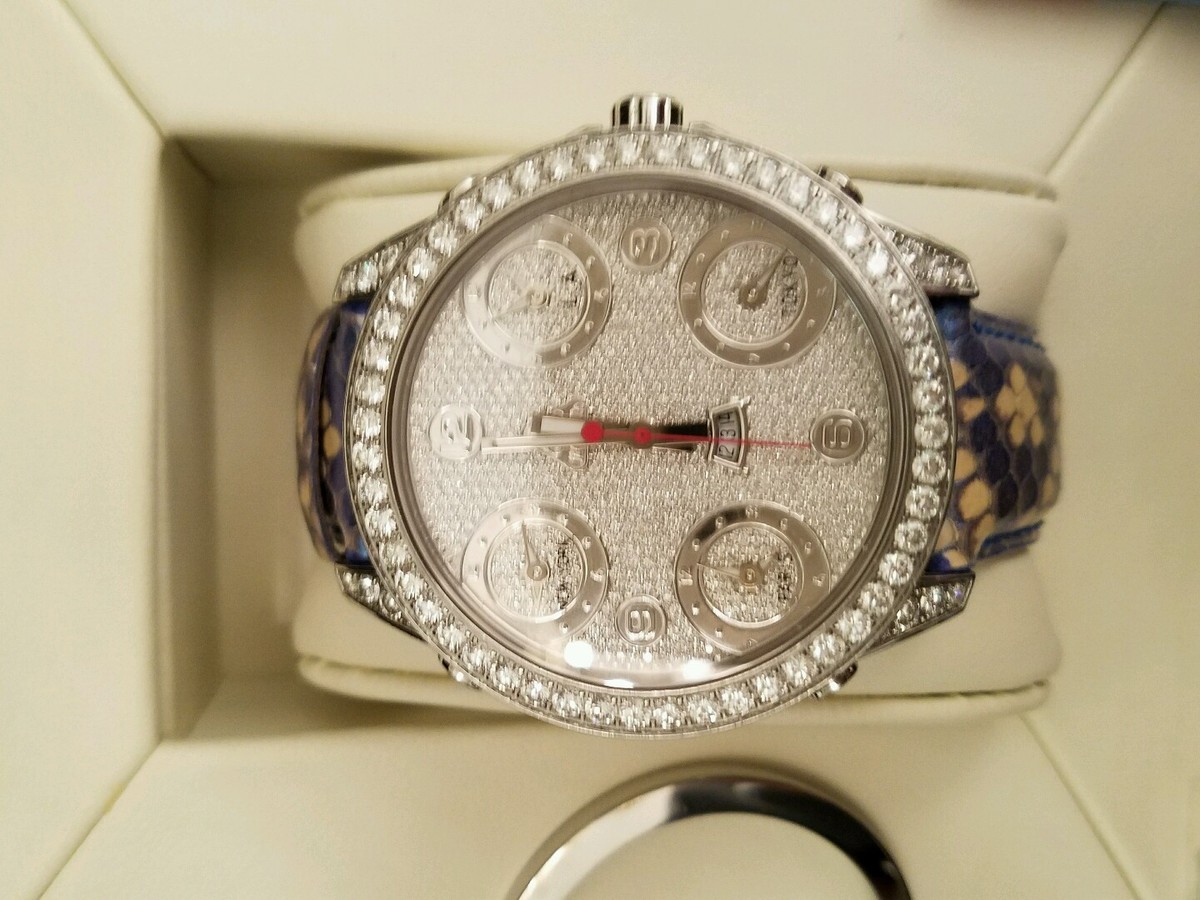 JACOB AND CO 5 TIME ZONE 47MM DIAMOND WATCH PAVE DIAMOND CASE