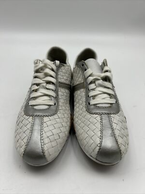 Cole Haan NikeAir Women's White Woven Leather Silver Detail Cole Haan NikeAir Women's White Woven Leather Silver Detail