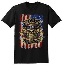 Image of GUNS N' ROSES cd lgo SKULL US FLAG Official SHIRT SMALL New oop