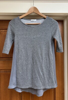 Promod Womens Short Sleeve Silver Shimmery Thread Women s Size Small T-shirt