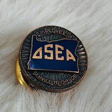 Vtg Oregon School Employees Association OSEA Member Service Award Screwback Pin