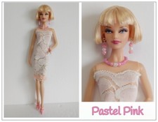 SaLe Clothes fit MMuse & 12" Fashion Dolls Pink Lace DRESS & JEWELRY NO DOLL d4e