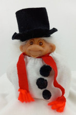 Vintage 1986 DAM Norfin 5" Troll Doll Frostbite SNOWMAN - White Hair
