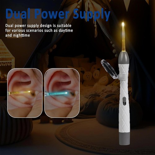 Kit de eliminación de cera de oído con 2 luces LED herramienta limpiadora de cera invisible con cámara - Imagen 3 de 17