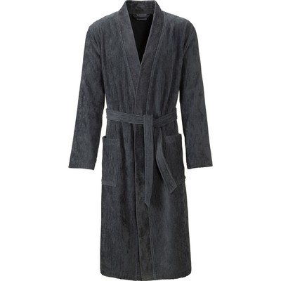 Adam dark grey Herren Kimono Bademantel S M L XL 100% Baumwolle - Egeria