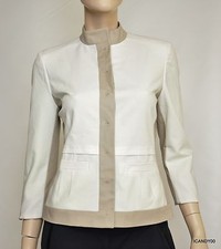 Nwt 248 Tahari OPHELIA Jacket Blazer Lined Top Coat White/Cotton Seed 4