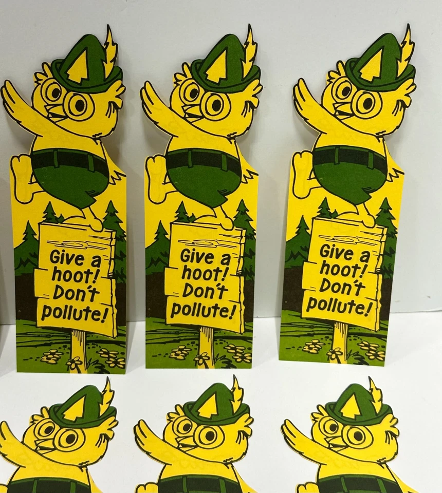 De colección Woodsy The Owl Give A Hoot Don't Contalute! Lote de 10 marcadores de libros coleccionables Foto 3 de 4
