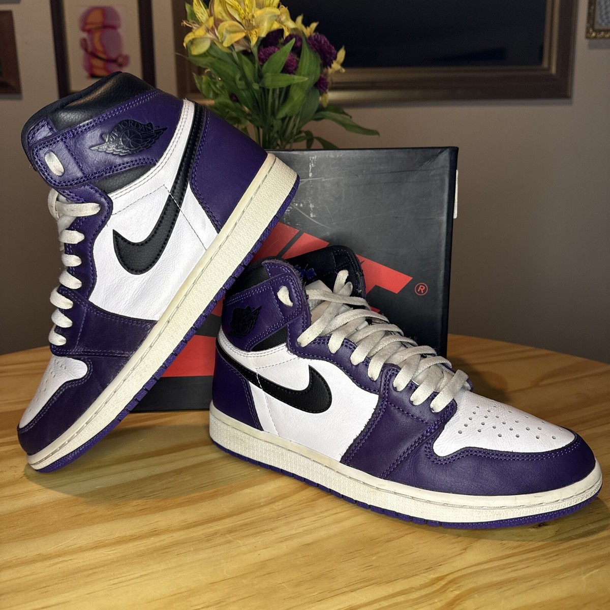 air jordan 1 court purple laces