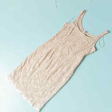 Alex Evening Gold Cream Lace Sleeveless Scoop Neck Knee Length Fitted Dress Sz 8