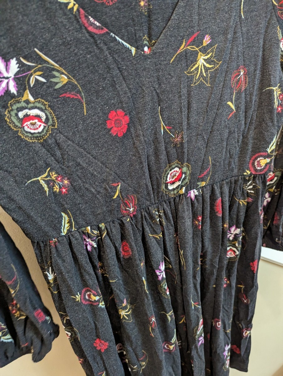 Women's Old Navy Charcoal Gray Floral Dress, Size Small | eBay