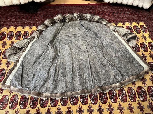Silberfuchsmantel Fuchsmantel Pelzmantel Pelz Fuchs REAL Fox Fur Coat Volpe M-XL - Picture 20 of 20