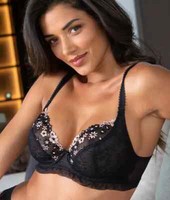 Pour Moi Gigi Non Padded Plunge Underwired Black/Rose Gold Bra RRP £26