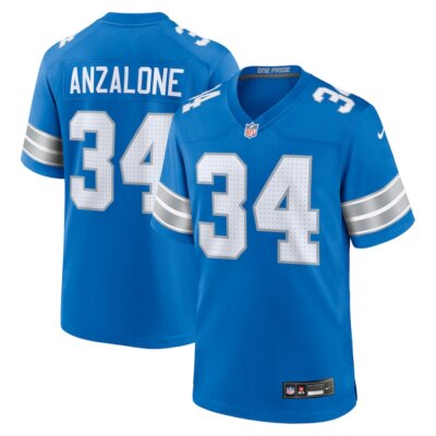 Detroit Lions Alex Anzalone #34 Nike Men's Blue 2025 Official NFL