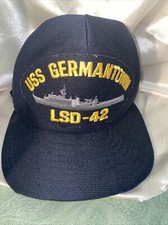 USS GERMANTOWN LSD-42 SHIP HAT - NAVY BLUE Made In USA