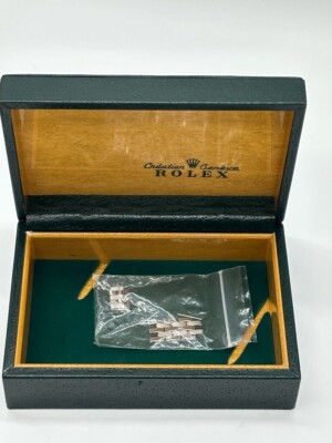 VINTAGE ORIGINAL ROLEX Green Uhrenbox Gehäuse 68.00.3 Glieder Leder 250609001yA