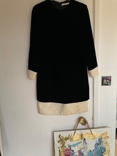 Vintage Stanley Platos Black Cream velvet party evening dress 10