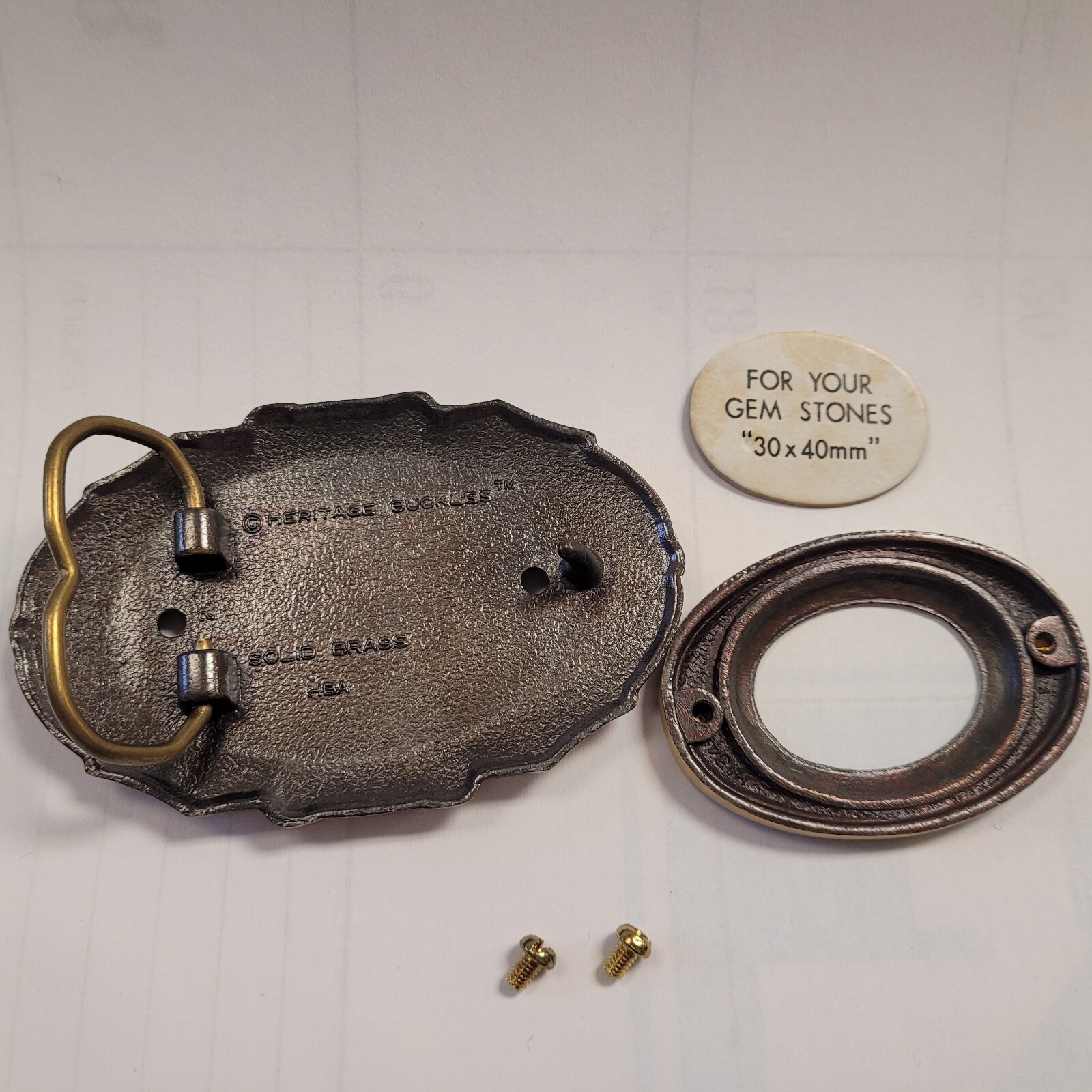 Heritage Buckles Solid Brass Gem Stone Holder 30 … - image 4