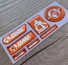 Iron Man Stark Industries Tony 3d domed emblem decal stickers orange