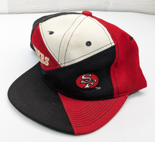 Vintage Pro Player Team NFL San Francisco 49ers Triangle 3 Tone Snapback Has Wear - Bild 4 von 14