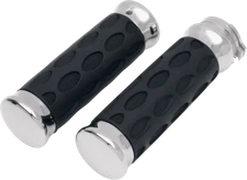 Drag Specialties Hotop Rubber Chrome Hand Grips Harley Davidson 82-19 FLHT FLSTF