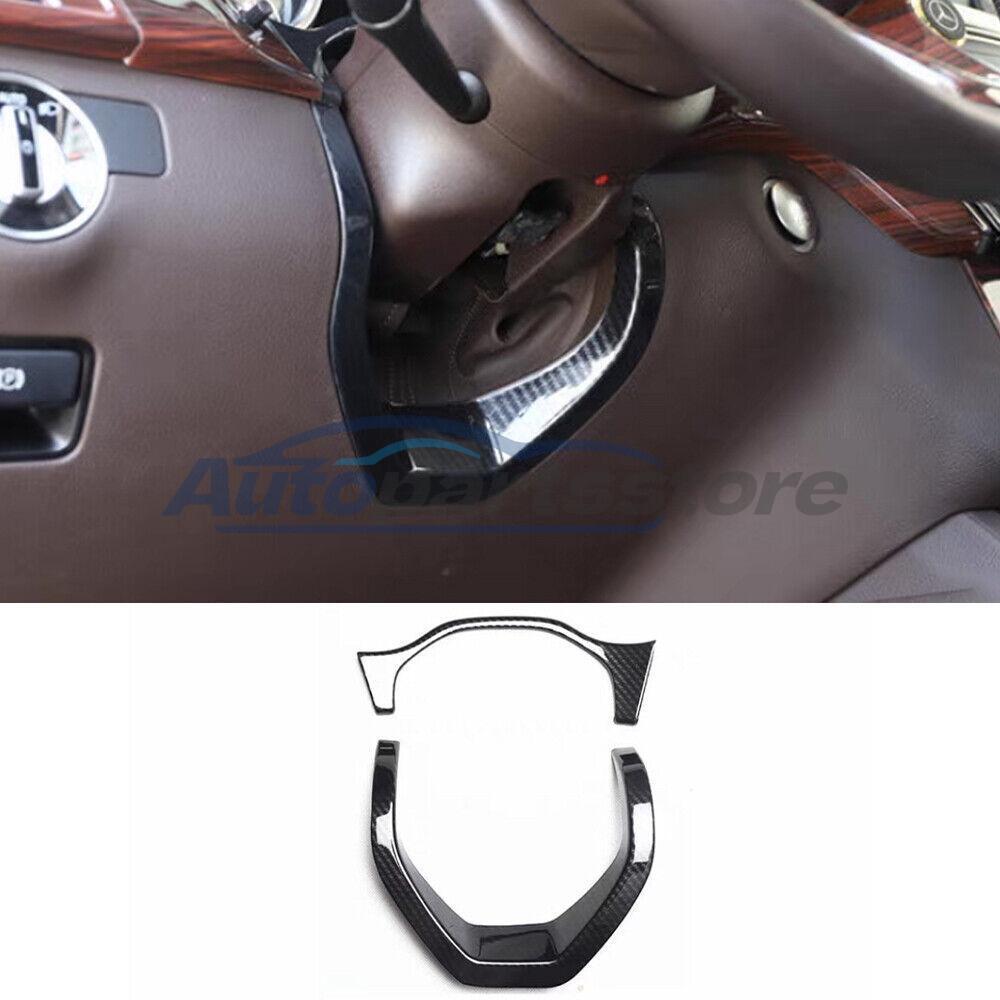 Carbon Fiber Car Steering Wheel Decor Cover Trim Fit For Benz GLE GLS 2016-2019