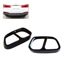 Gloss Black Stainless Exhaust Muffler Tip Trim Cover Fits 15-19 F16 X6 Msport