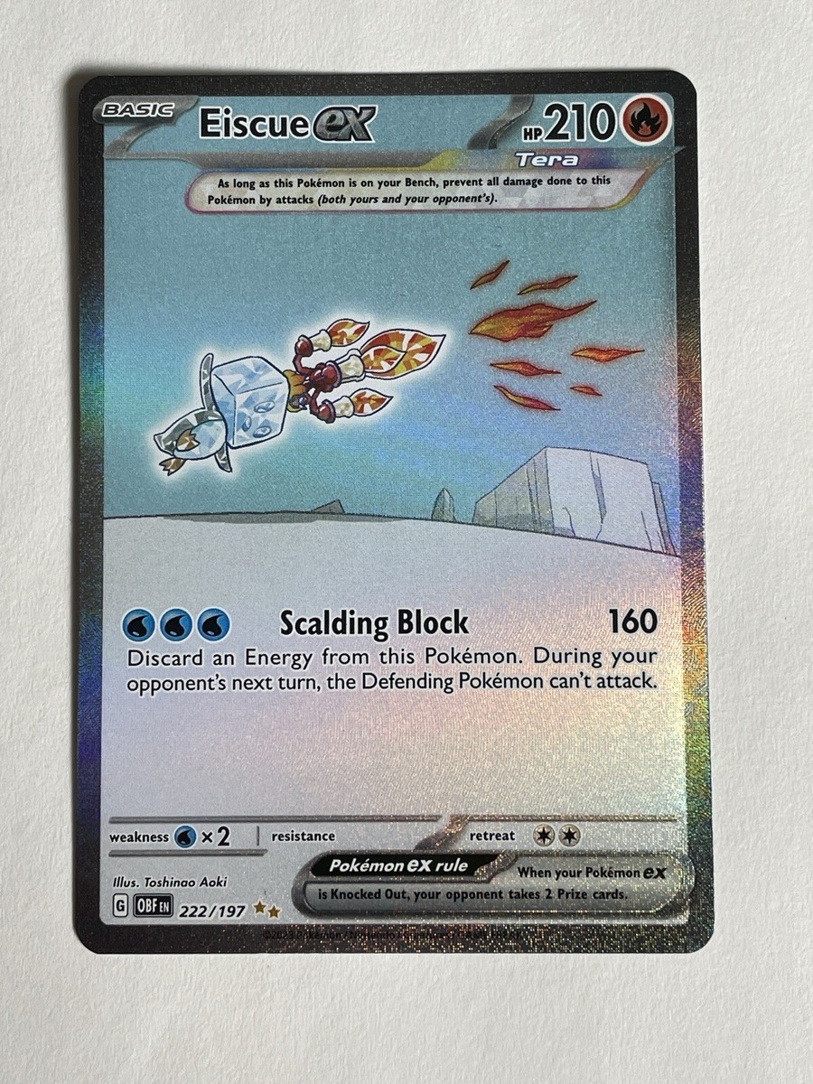 Pokemon TCG - Eiscue EX 222/197 Obsidian Flames Special Illustration Rare Pokemon TCG - Eiscue EX 222/197 Obsidian Flames Special Illustration Rare