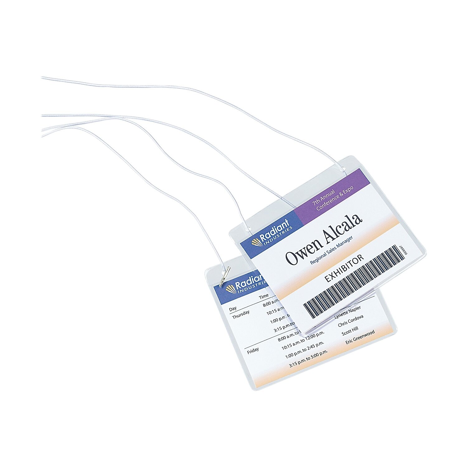 Avery ID Badge Holders Clear with White Inserts 100/Box (74459) 461147