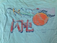 Vintage 80s 90s Vaporwave Japanese Surfer Distressed Long Sleeve T-Shirt M-L 40"