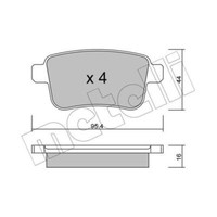 Metelli BremsbeläGe Hinten FüR Renault Kangoo/Grand Mercedes-Benz Citan